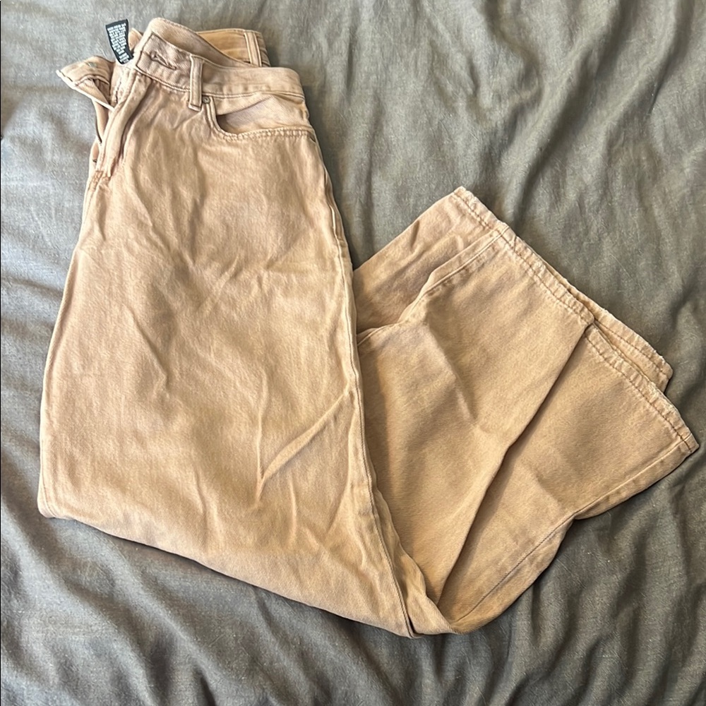 High rise tan wide leg Casual Pants